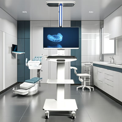 Хорошая цена. Белый цвет стоматологический оральный сканер Мобильная тележка с монитором Металлический стоматологический инструмент тележка портативная стоматологическая тележка онлайн