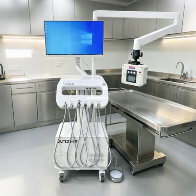 Portable Veterinary Dental Unit with X-ray and Sensor All-in-One Mobile Vet Dental Equipment with Air Compressor Suction System for Animal Clinic