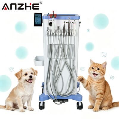 Хорошая цена. ANZHE Ветеринарный мобильный стоматологический блок 550W Все в одном интегрированная стоматологическая рабочая станция для домашних животных с ультратихой работой 58 дБ онлайн